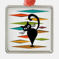 Mid Century black cat design