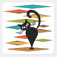 Mid Century black cat design