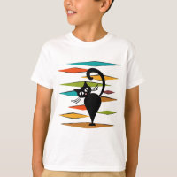 Mid Century black cat design