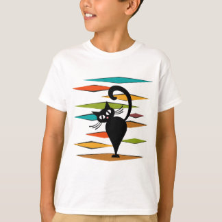 Mid Century black cat design T-Shirt