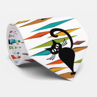 Mid Century black cat design
