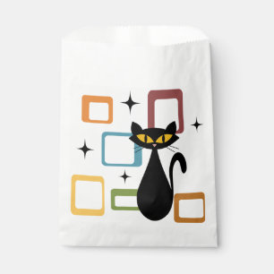Mid Century black cat Favour Bags
