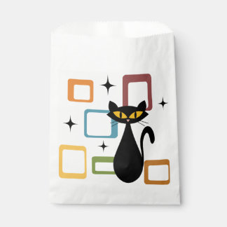 Mid Century black cat Favour Bags