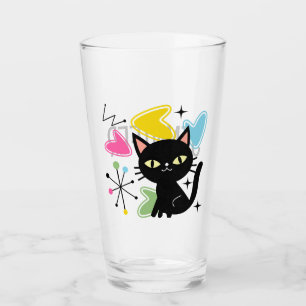 Mid Century black cat Glass