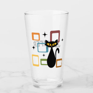 Mid Century black cat Glass