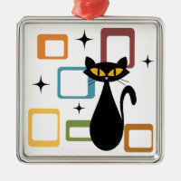 Mid Century black cat
