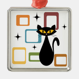 Mid Century black cat Metal Tree Decoration