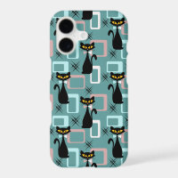 Mid Century black cat pattern