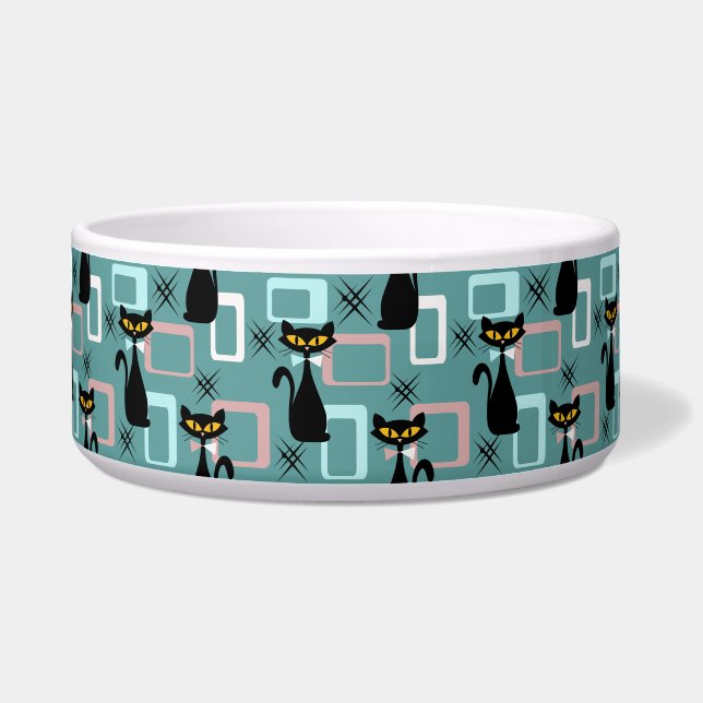 Mid Century black cat pattern  (Front)