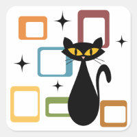 Mid Century black cat