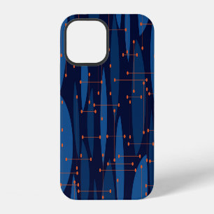 Mid-Century Blue Atomic Seamless Pattern iPhone 12 Case