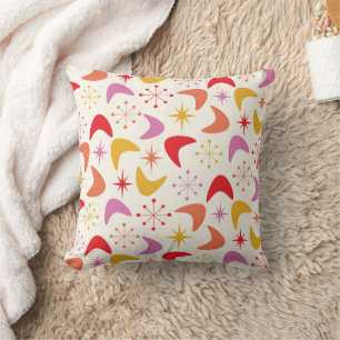 Mid Century Boomerang with Colourful Starbursts Cushion