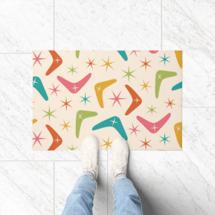 Mid Century Boomerang with Retro Starbursts  Doormat