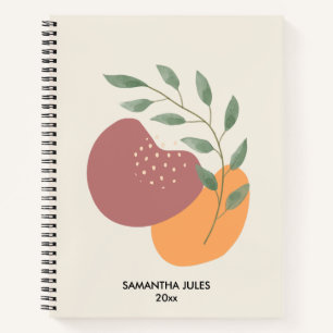 Mid Century Botanical Abstract Terracotta Boh Notebook