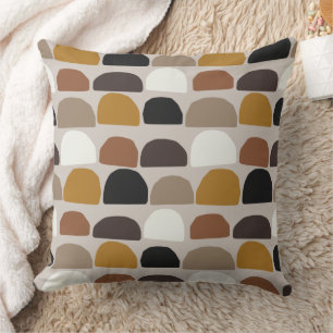 Mid Century Botanical Abstract Terracotta Boho    Cushion