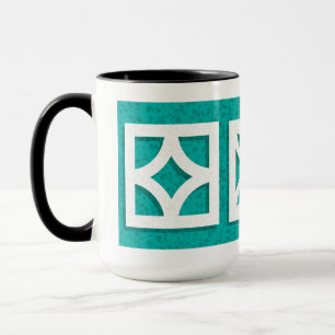 Mid-Century Breeze Blocks Aqua Mug