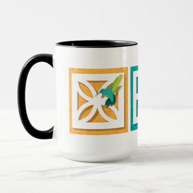 Mid-Century Breeze Blocks With Critters Mug (Left)