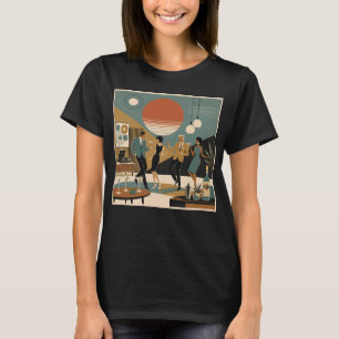 Mid Century California Vibes Martini Dance Party T-Shirt