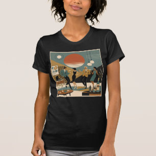 Mid Century California Vibes Martini Dance Party T-Shirt