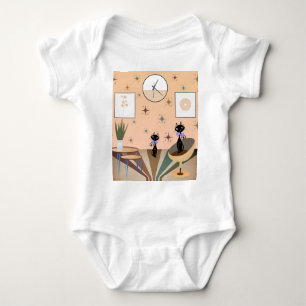 Mid Century Cat Mid-Century Modern Baby Bodysuit