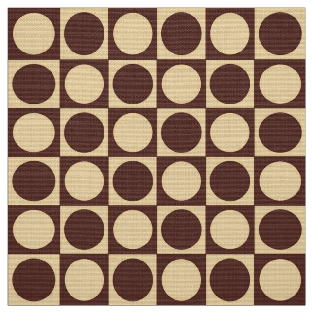 Mid-Century Chequerboard - chocolate & camel Fabric (Swatch)
