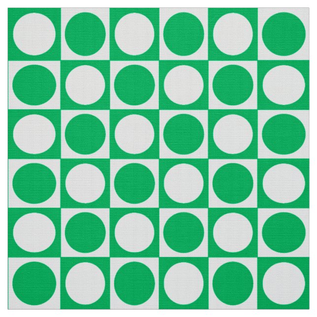 Mid-Century Chequerboard - jade green and white Fabric (Swatch)