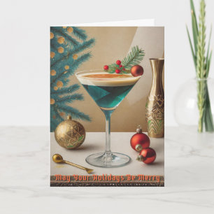 Mid Century Christmas Cocktail Party Happy Hour Card