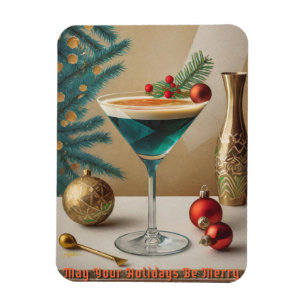 Mid Century Christmas Cocktail Party Happy Hour Magnet