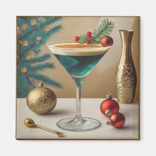 Mid Century Christmas Cocktail Party Happy Hour Magnet