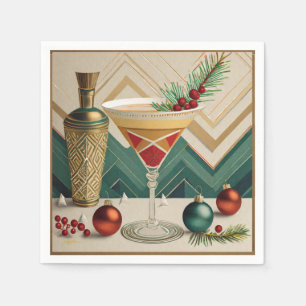 Mid Century Christmas Cocktail Party Happy Hour Napkin