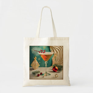 Mid Century Christmas Cocktail Party Happy Hour Tote Bag
