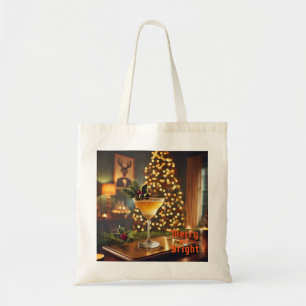 Mid Century Christmas Merry & Bright Cocktail Tote Bag