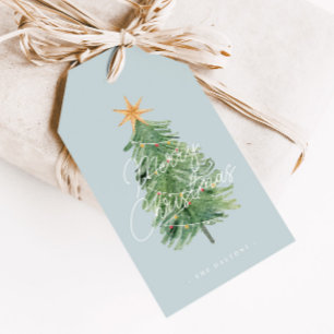 Mid Century Christmas Tree Holiday   Gift Tag