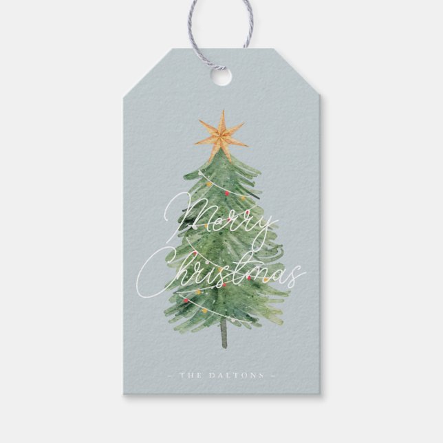 Mid Century Christmas Tree Holiday | Gift Tag (Front)