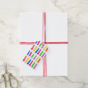 Mid Century Christmas Trees Multi Colour Gift Tags