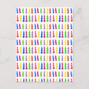 Mid Century Christmas Trees Multi Colour Postcard