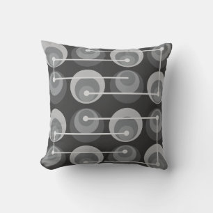 Mid Century Circles Dark Grey Cushion