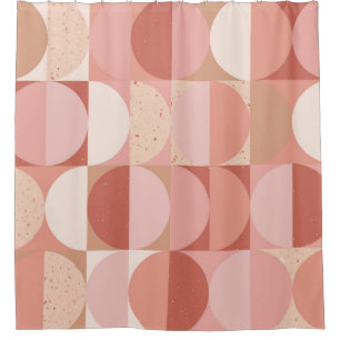 Mid-Century Circles: Modern Geometric Pattern. Shower Curtain