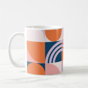 Mid-Century Circles Stripes: Geometric Pattern Coffee Mug