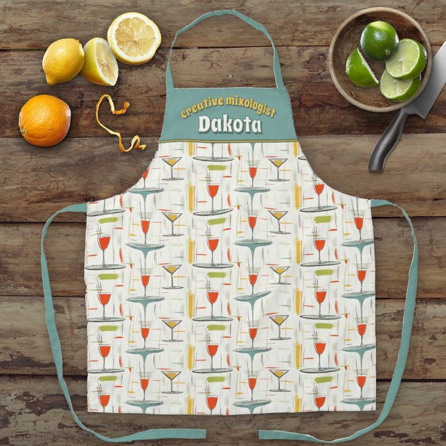 Mid-Century Cocktail Hour Mixologist Apron (Creator Uploaded)