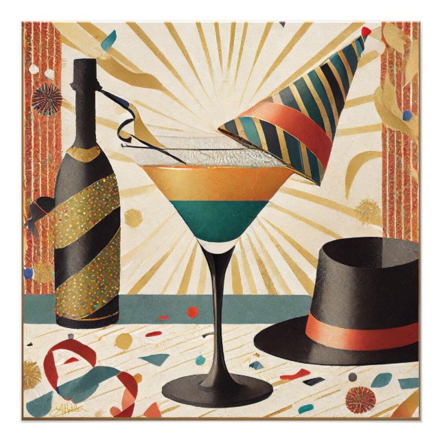Mid-Century Cocktail Hour - New Years Eve Photo Print (Front)