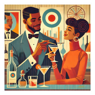 Mid Century Cocktail Party Couples - Soirée Hosts Photo Print