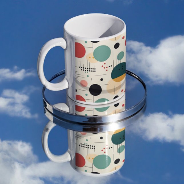 Mid century colorful geometric pattern coffee mug (Creator Uploaded)