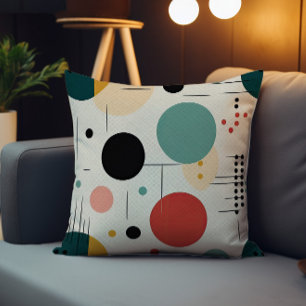 Mid century colorful geometric pattern cushion