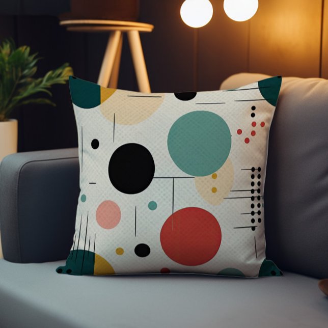 Mid century colorful geometric pattern cushion (Creator Uploaded)