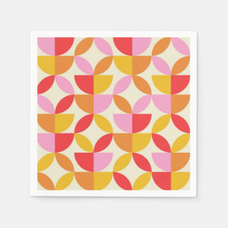 Mid Century Colorful Geometric shapes Napkin