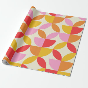 Mid Century Colorful Geometric shapes  Wrapping Paper