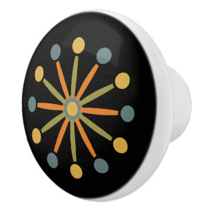 Mid Century Colorful Starburst Custom Colors SVG Ceramic Knob