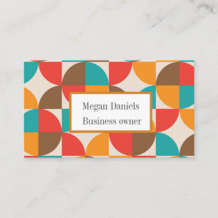 Mid Century Colourful Half Circles Custom  Business Card