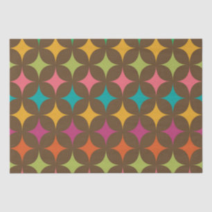 Mid Century Colourful Retro Starbursts Pattern  Tissue Paper
